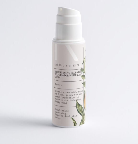 A gentle face and body exfoliator with Kojic Acid and Vitamin C that helps brighten the skin and reduce the appearance of dark spots and uneven skin tone. Enriched with Jojoba Oil, Shea Butter, and Sodium PCA, it exfoliates, hydrates, and leaves skin feeling smoother, softer, and more radiant.