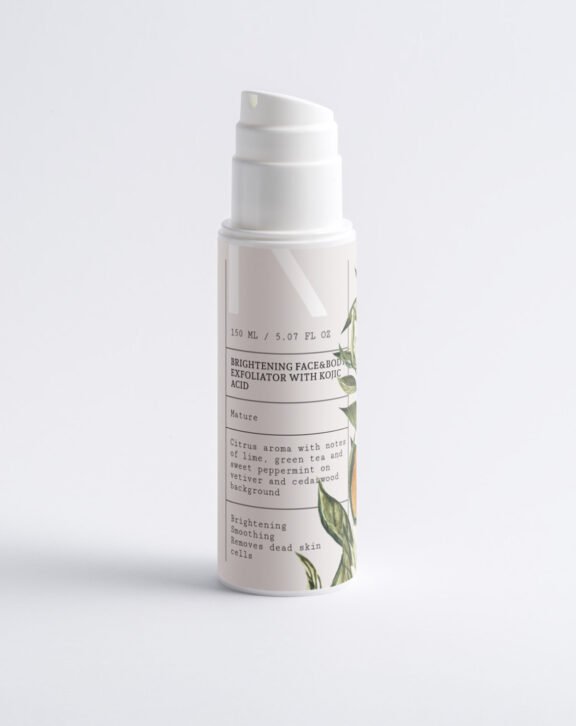 A gentle face and body exfoliator with Kojic Acid and Vitamin C that helps brighten the skin and reduce the appearance of dark spots and uneven skin tone. Enriched with Jojoba Oil, Shea Butter, and Sodium PCA, it exfoliates, hydrates, and leaves skin feeling smoother, softer, and more radiant.